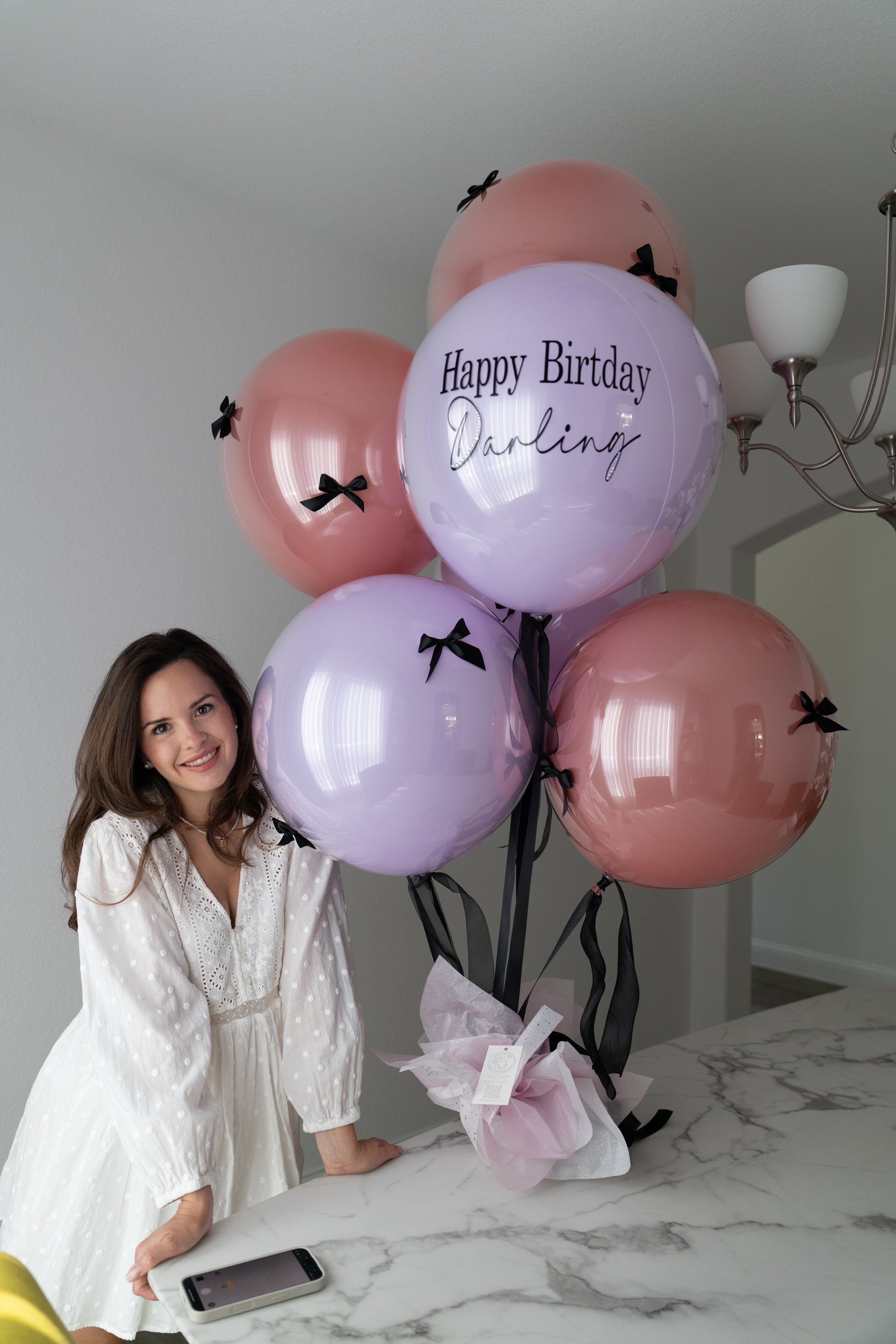 Lavender & Rose Gold Birthday Balloon Set 🎀✨