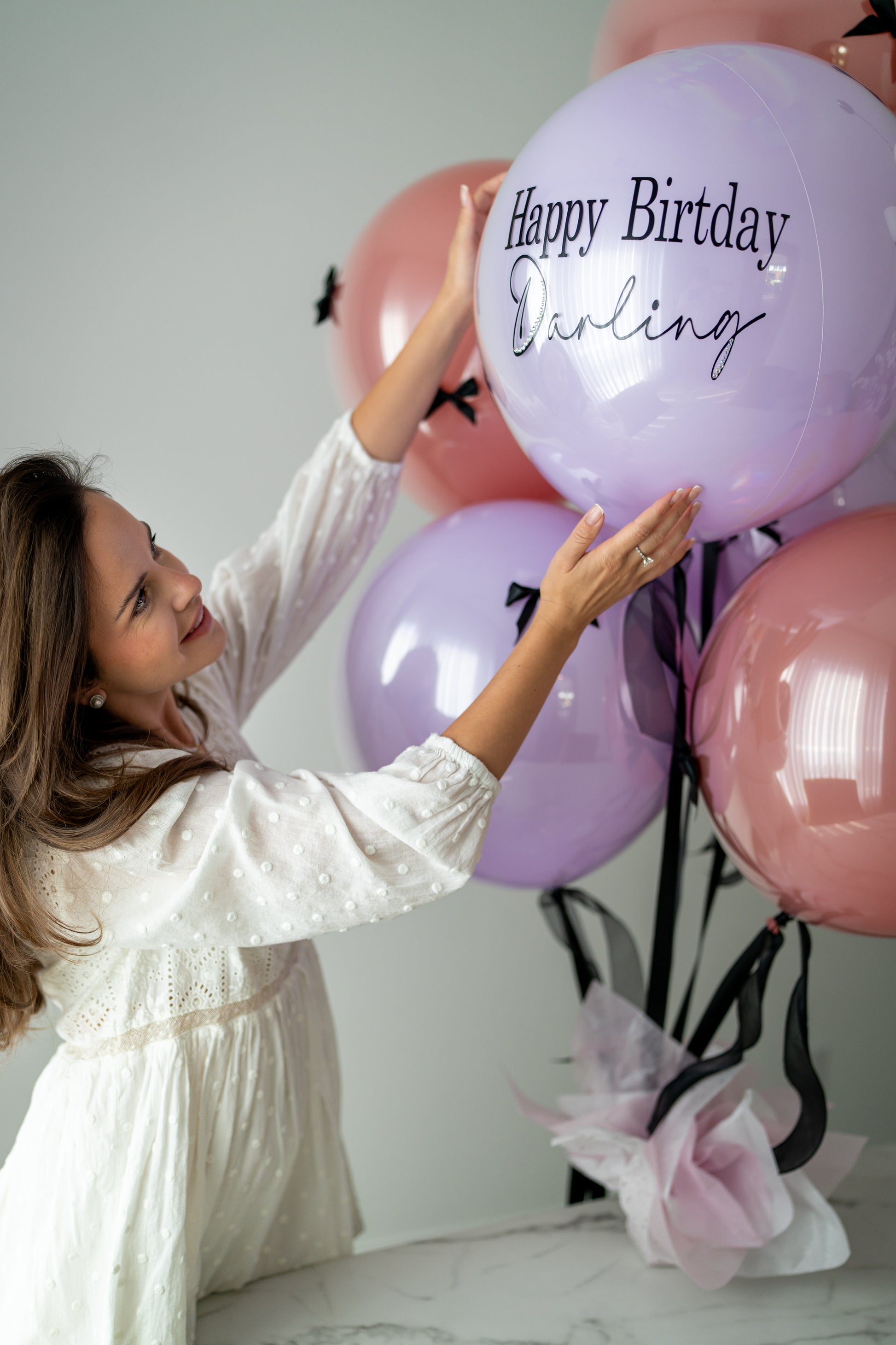 Lavender & Rose Gold Birthday Balloon Set 🎀✨