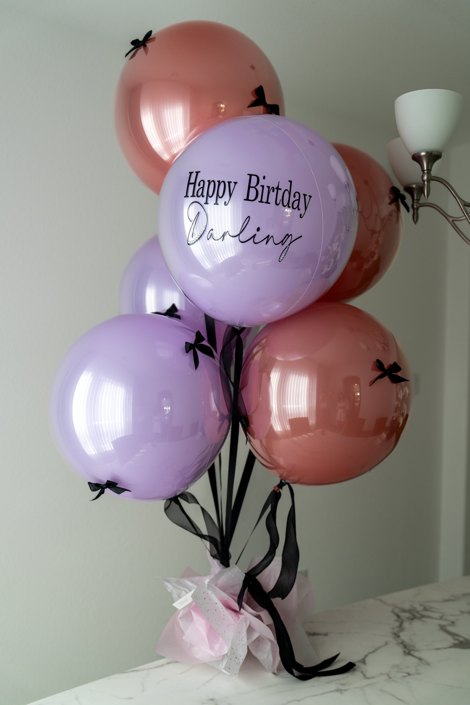 Lavender & Rose Gold Birthday Balloon Set 🎀✨