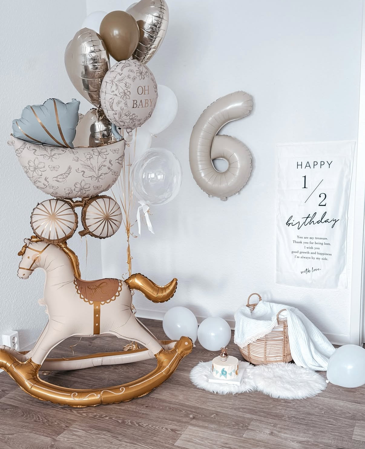 Luxury Baby Carriage & Rocking Horse Set