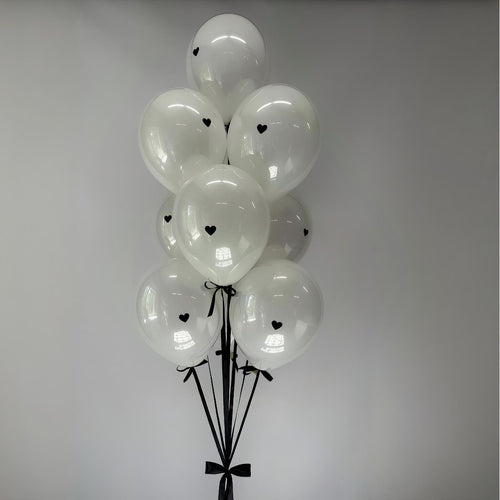Black & White Heart Balloon Set 🖤🤍✨
