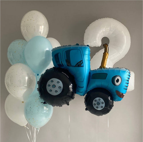 Blue Tractor Birthday Balloon Set 🚜💙✨